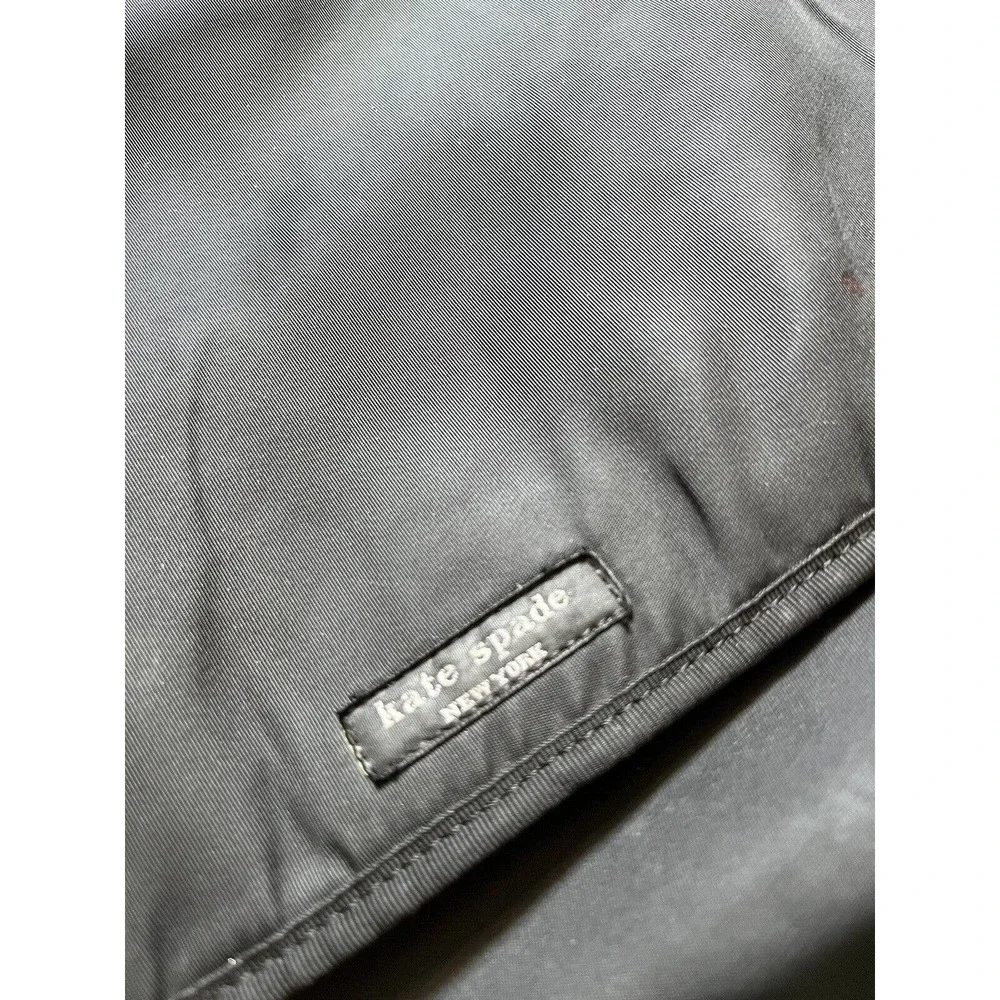 Kate Spade Black Nylon Adjustable Strap Messenger Bag Flap Closure Y2K Style